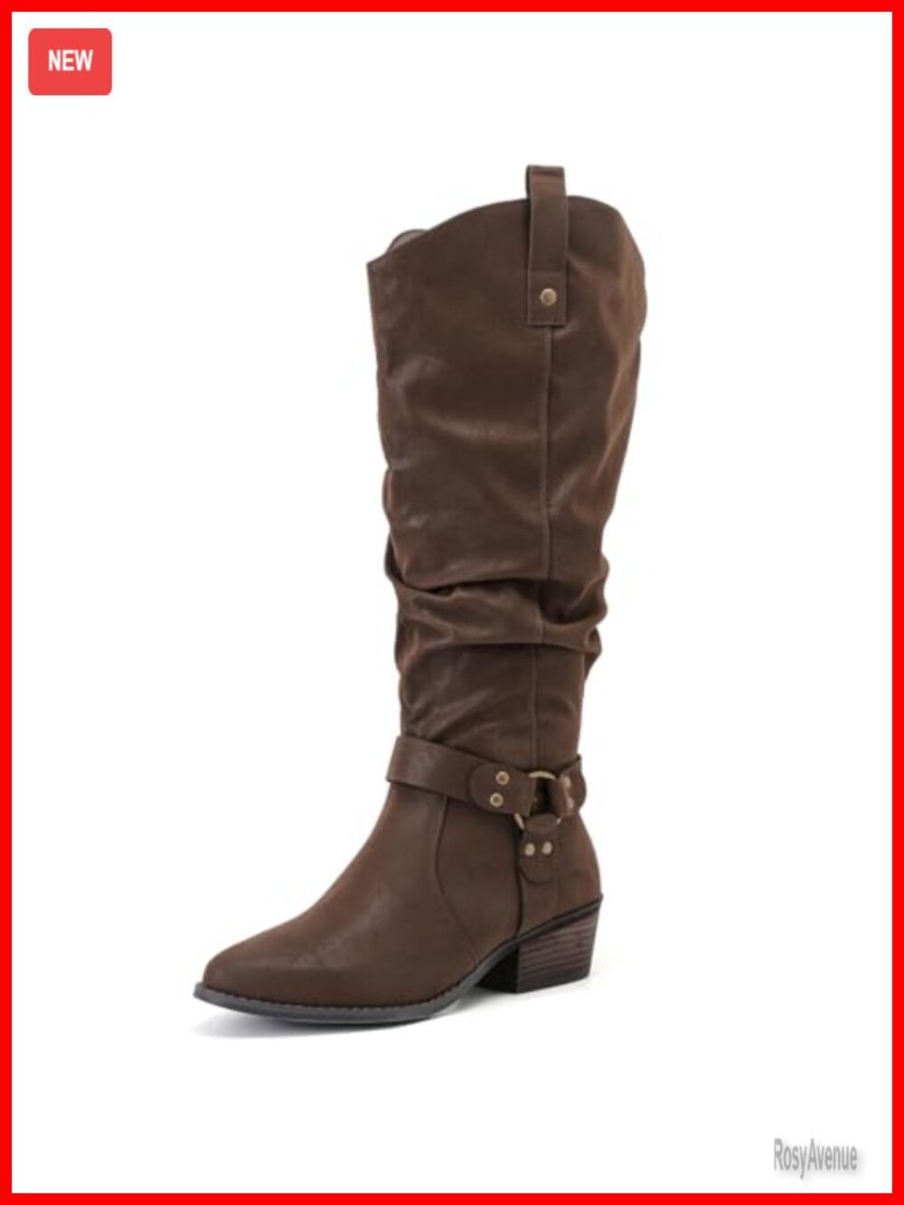Wide Calf Knee-High Boots Faux Leather Side Zip Memory Foam